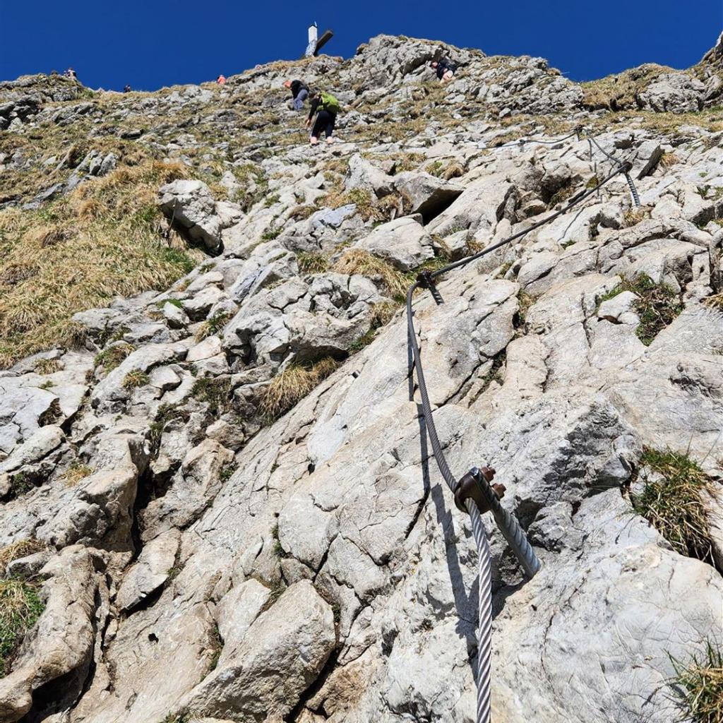 Seilsicherung im Schrofengelände