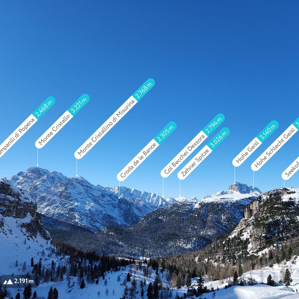 Blick nach Westen mit Monte Cristallo und Hohe Gaisl