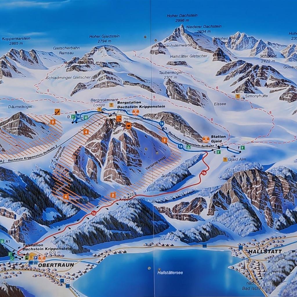 Übersicht Dachstein-Krippenstein-Gebiet