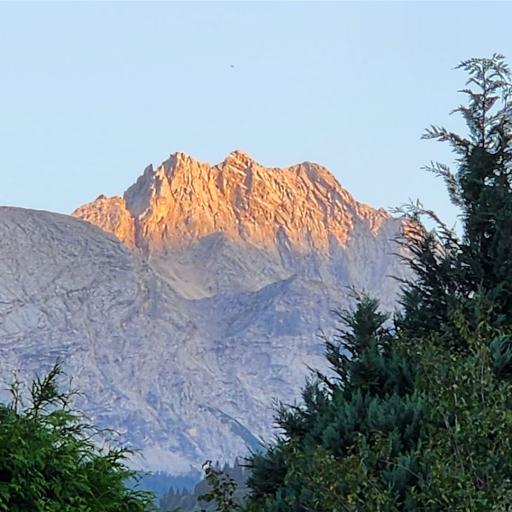 Blick von zuhause auf die Dreitorspitzen