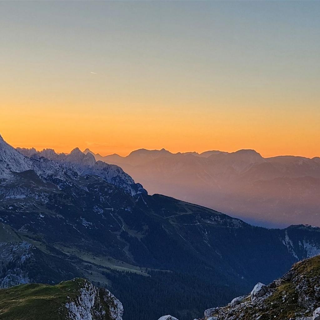 Sonnenuntergang über den Ammergauern