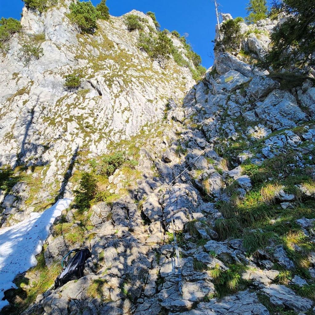 Blick auf den Klettersteig