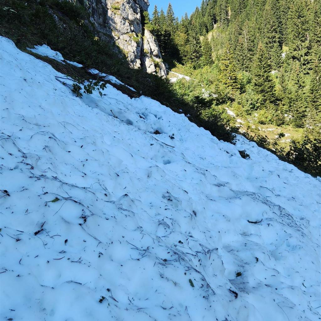 Restschneefelder im September