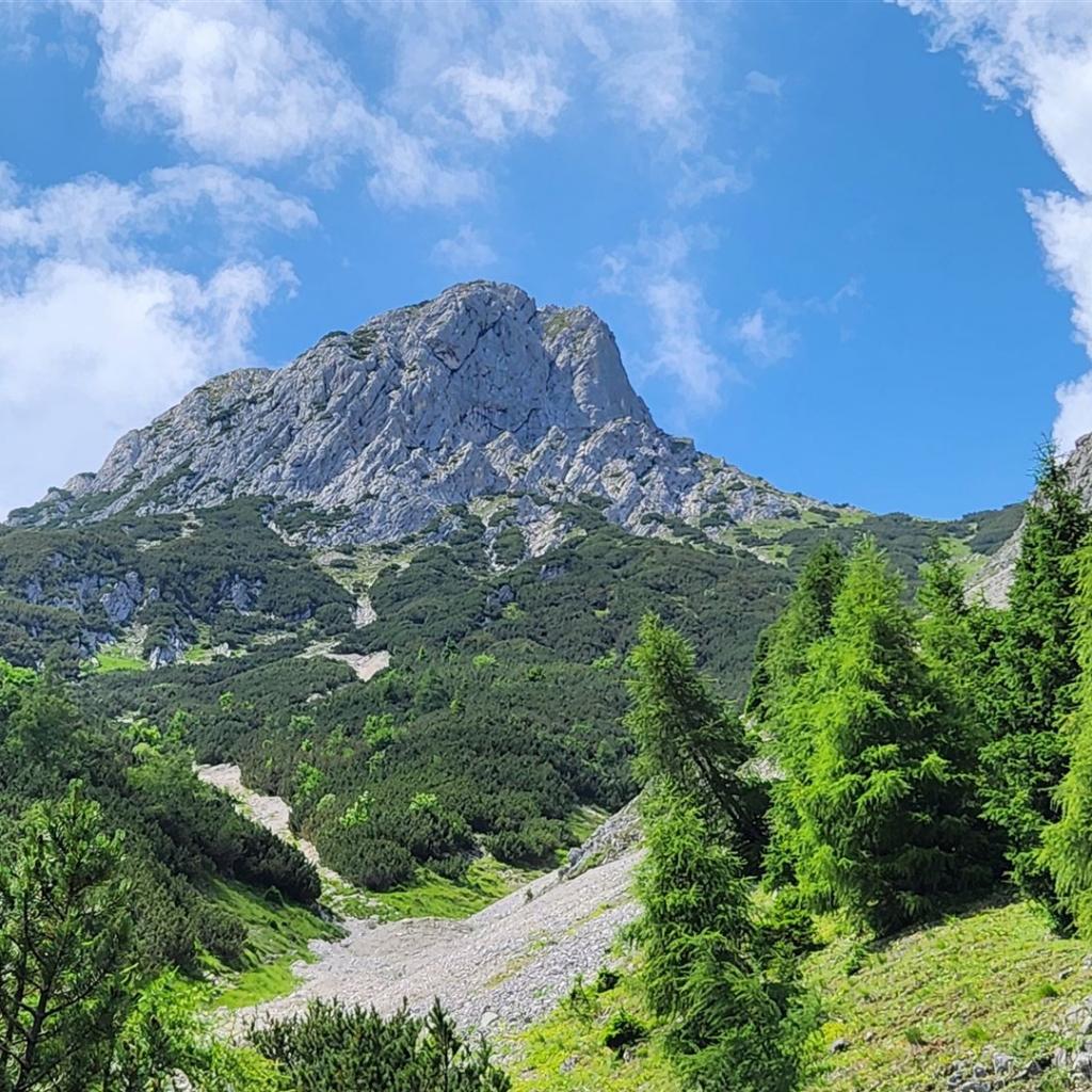 Blick zurück beim Abstieg