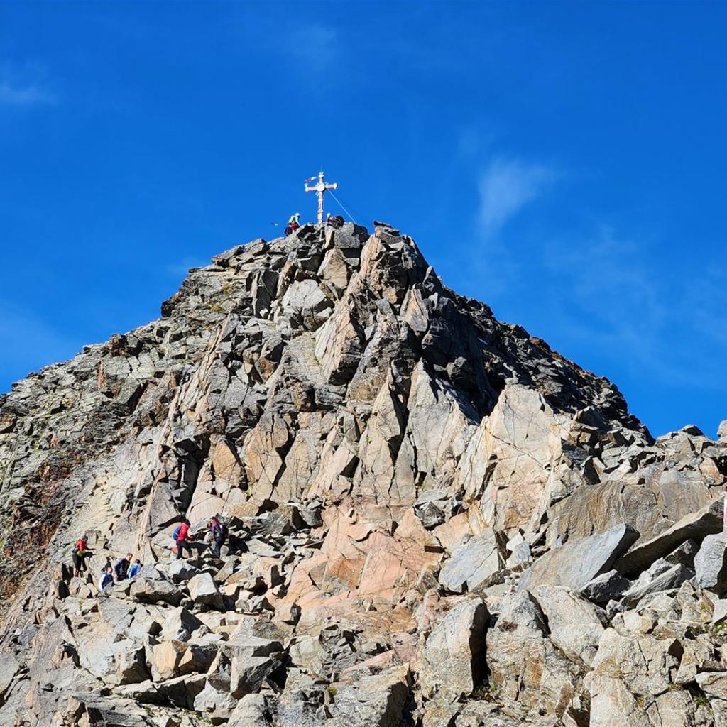 Kurz vor dem Habicht-Gipfel