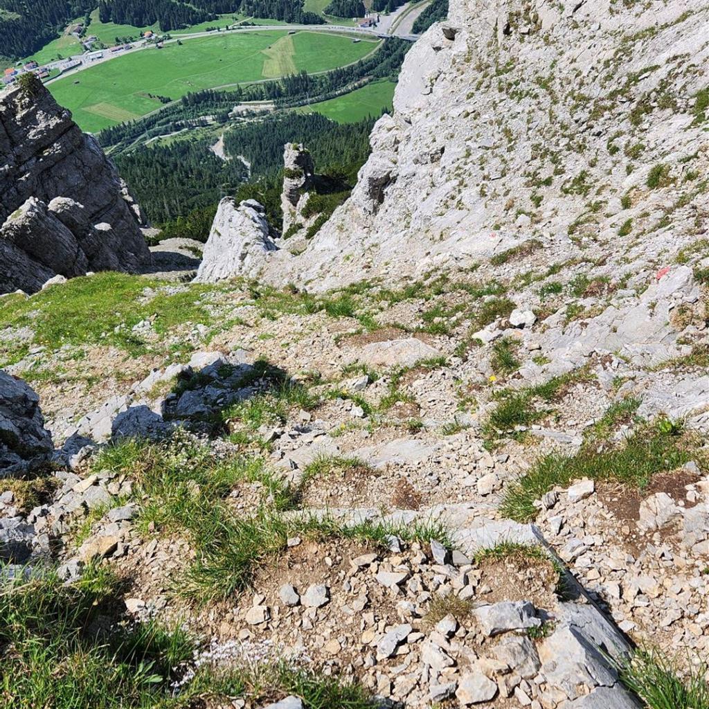 Blick zurück beim Anstieg zur Kohlbergspitze