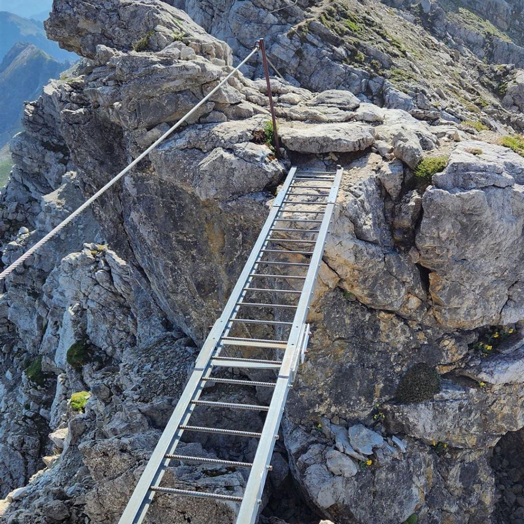Interessanter Übergang am Klettersteig