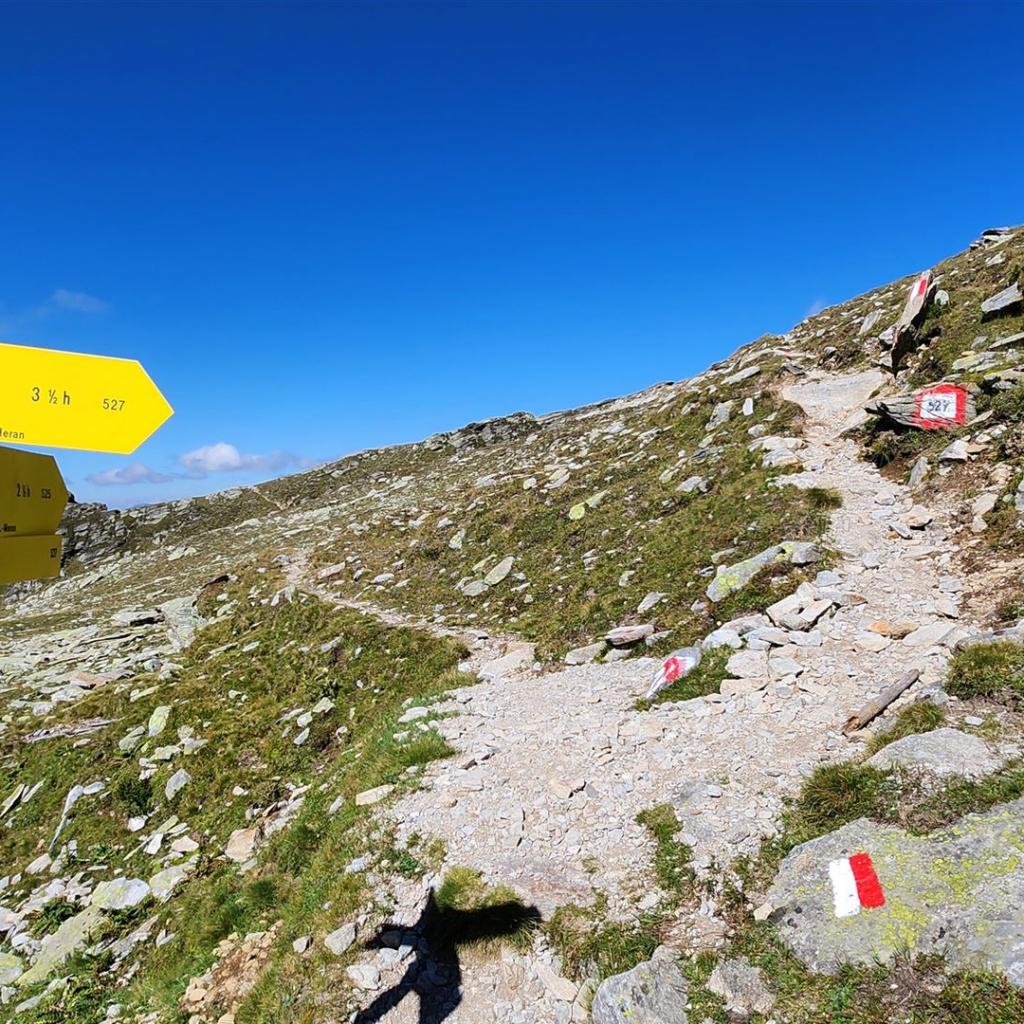 Abzweigung beim Rückweg (nach rechts)