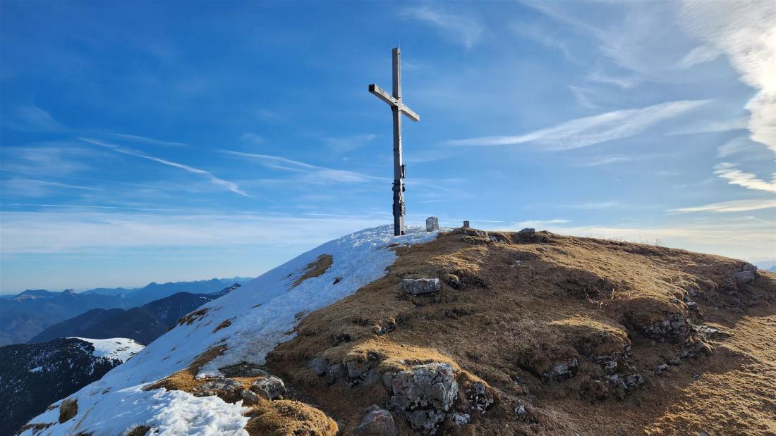 Gipfelkreuz mit Grenzstein Tirol-Bayern