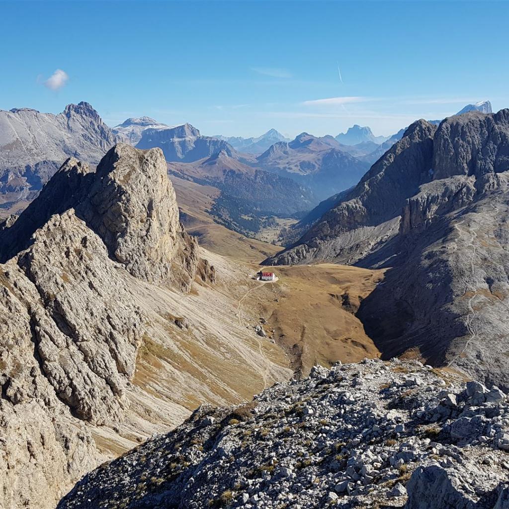 Langkofel und Tierser Alpl Hütte
