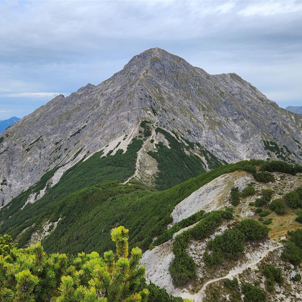Die Montscheinspitze hinter dem Plumsjoch-Gipfel