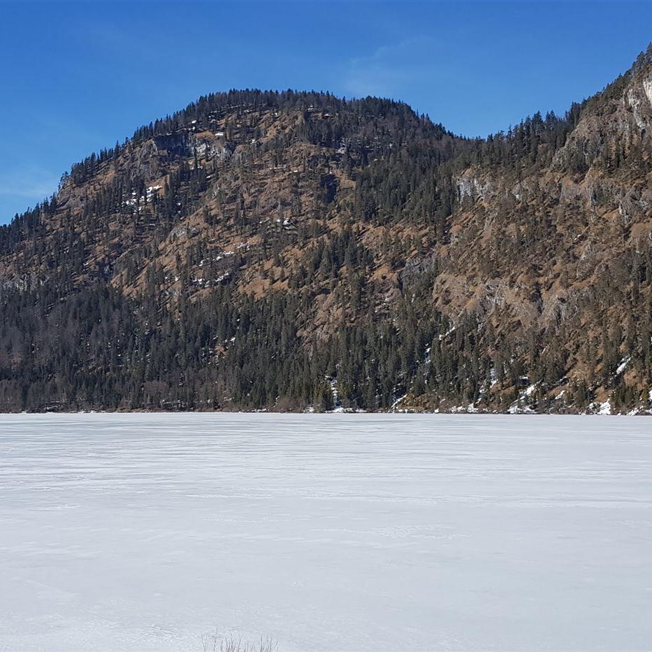 Der gefrorene Sylvensteinspeicher