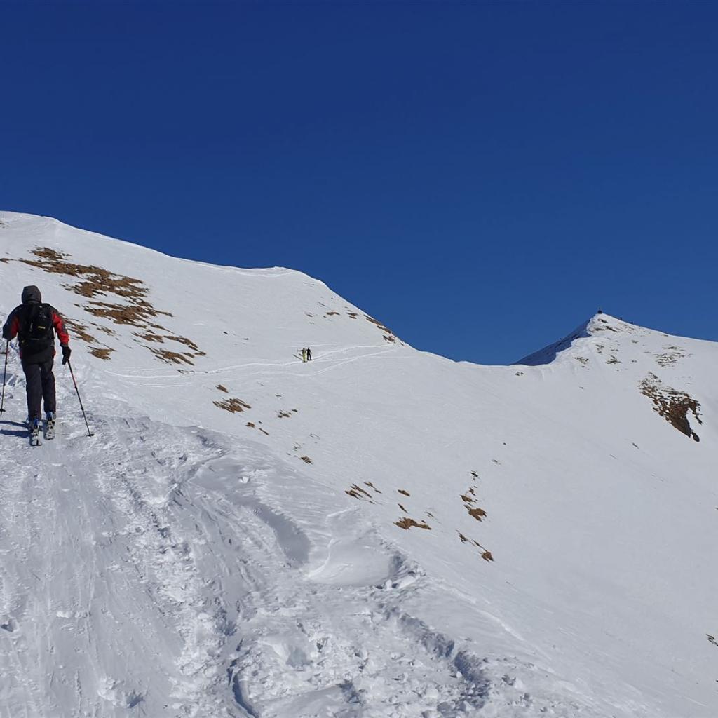 Erster Blick zum Gipfel