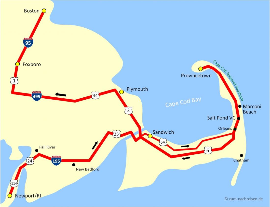 Über Cape Cod nach Boston
