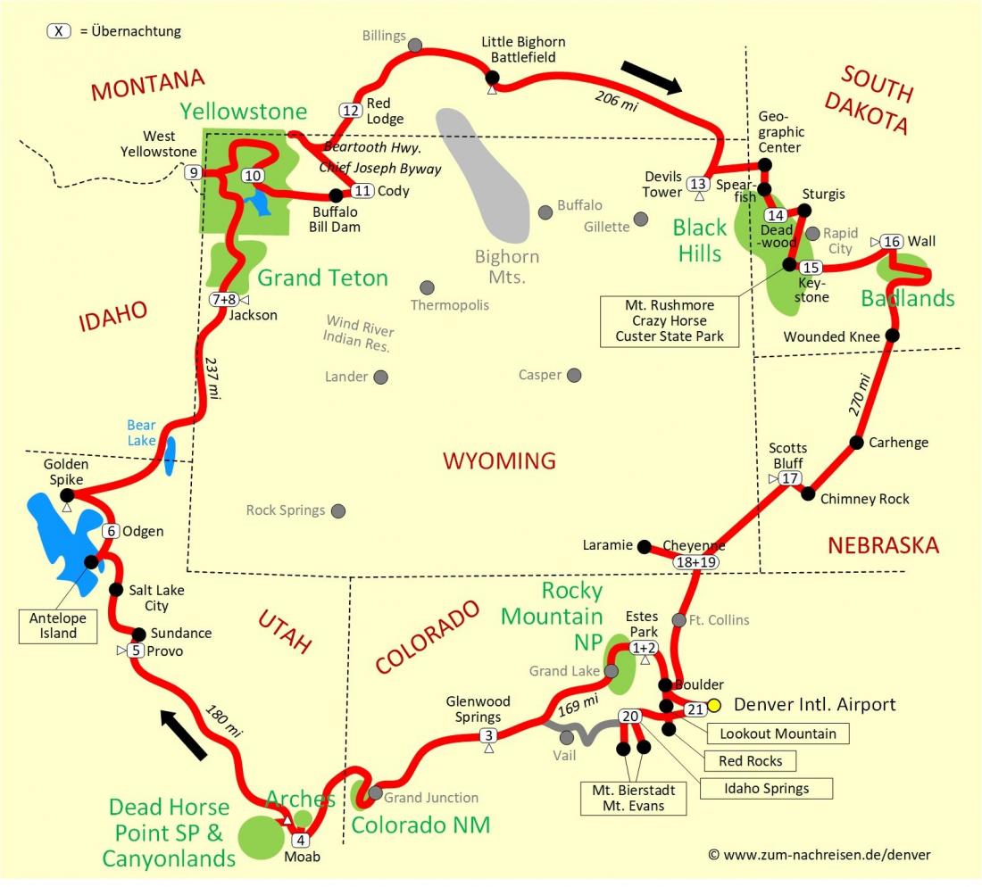 Gesamtroute Denver
