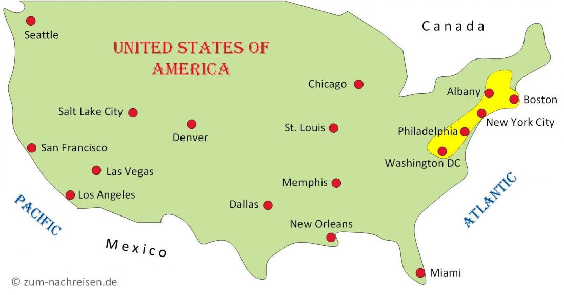 Übersichtskarte USA