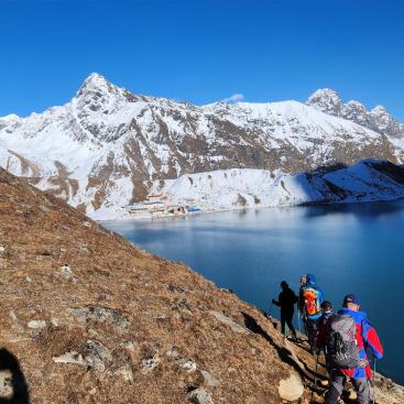 Abstieg vom Renjo La Pass nach Gokyo