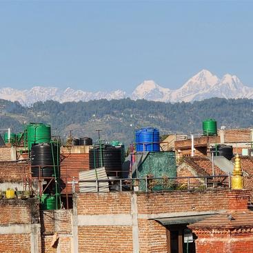 Blick zum Shishpangma (von Bhaktapur)